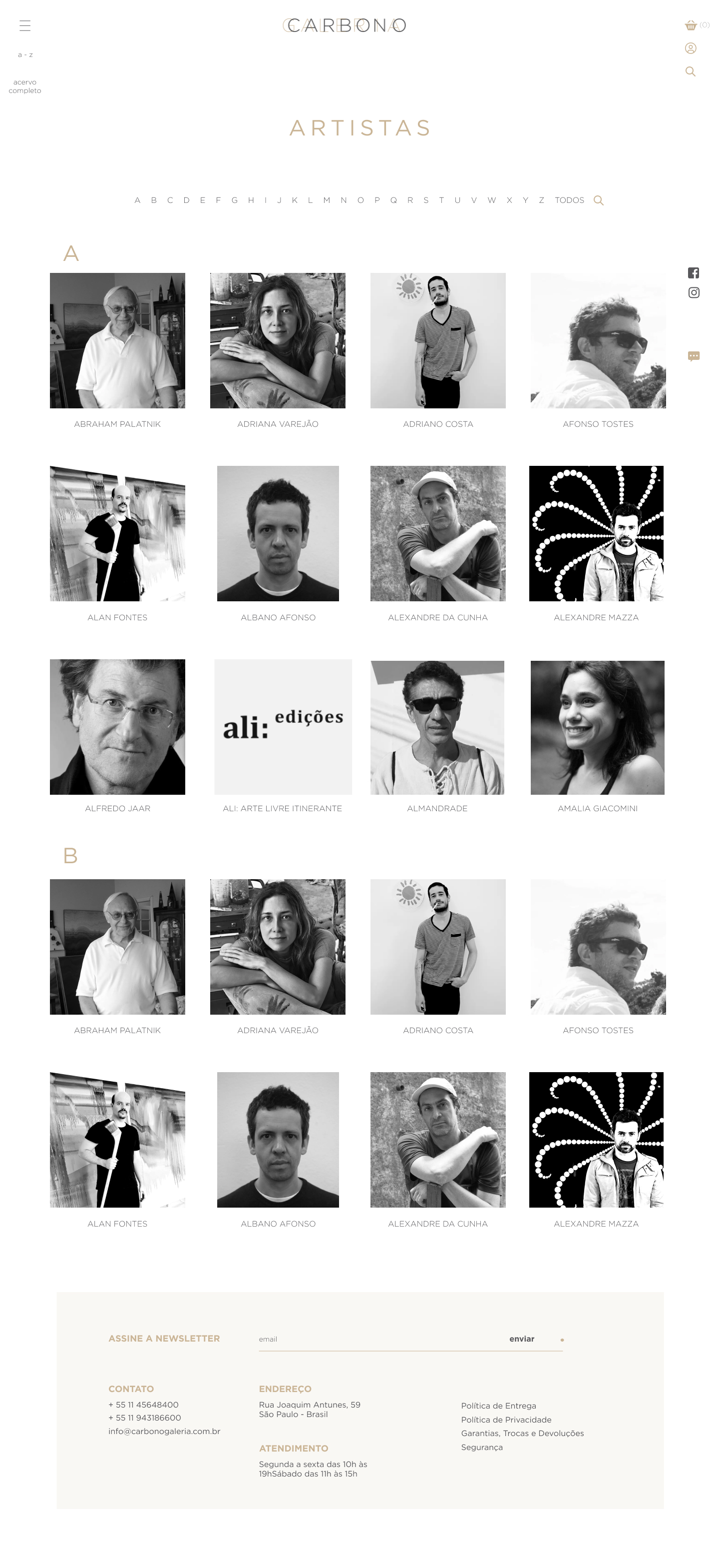 Artists catalogue