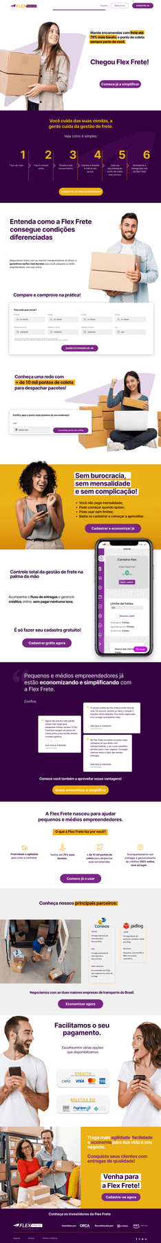 FlexFrete landing page